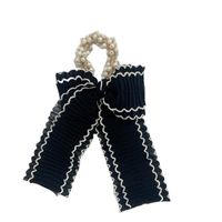 Korean Folds Bowknot Pearl Hair Rope main image 6