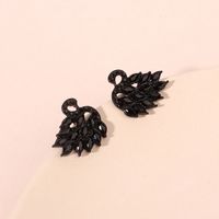 Korean Black Swan Full Diamond Earrings main image 1