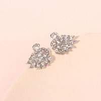 Boucles D'oreilles Diamant Complet Cygne Noir Coréen main image 3