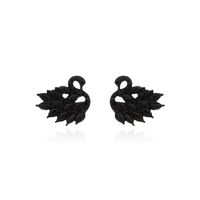 Korean Black Swan Full Diamond Earrings main image 5