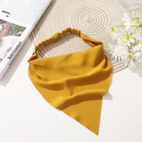 Retro Solid Color Elastic Band Triangle Headscarf main image 4