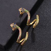 Simple Snake-shaped Copper Inlaid Zircon Earrings Wholesale main image 5