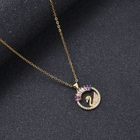 Korean Simple Heart Bear Pendant Inlaid Color Zircon Necklace main image 5
