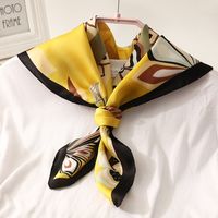 Fashion Printing Navy Style Sunscreen Small Square Silk Headscarf main image 1