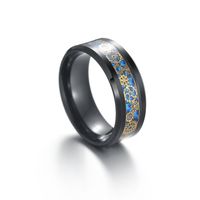 Fashion Black-plated Carbon Fiber Titanium Steel Gear Ring main image 6
