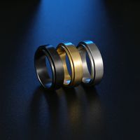 Simple Glossy Titanium Steel Decompression Rotating Ring main image 1