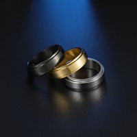 Simple Glossy Titanium Steel Decompression Rotating Ring main image 3