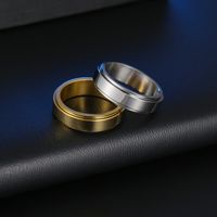 Simple Glossy Titanium Steel Decompression Rotating Ring main image 4