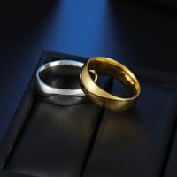 Simple Stainless Steel Light Plate Ring main image 3