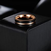 Fashion Rose Gold Black Tungsten Steel Ring main image 3