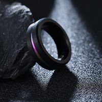 Simple Black-plated Color Tungsten Steel Ring main image 1