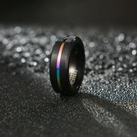 Simple Black-plated Color Tungsten Steel Ring main image 4