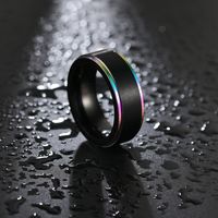 Fashion Color Side Tungsten Steel Ring main image 4
