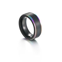 Fashion Color Side Tungsten Steel Ring main image 6