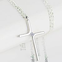 New Simple Cross Pendant Titanium Steel Necklace main image 3