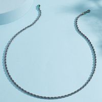 Fashion Titanium Steel Colorful Coarse Twist Chain Necklace main image 3