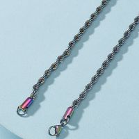 Fashion Titanium Steel Colorful Coarse Twist Chain Necklace main image 4