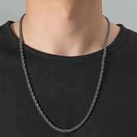 Fashion Titanium Steel Colorful Coarse Twist Chain Necklace main image 5