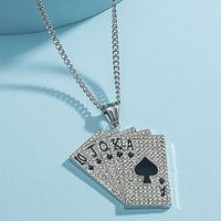 Diamond Spades A Straight Flush Collar Con Colgante De Naipes main image 2