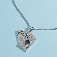 Diamond Spades A Straight Flush Collar Con Colgante De Naipes main image 3