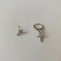 Fashion Diamond Asymmetric Cross Earrings sku image 1