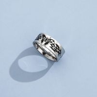 Punk Stainless Steel Flame Butterfly Heart Moon Ring sku image 1