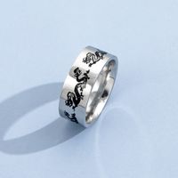 Punk Stainless Steel Flame Butterfly Heart Moon Ring sku image 2