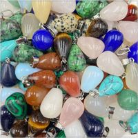 Ethnic Style Crystal Agate Stone Round Water Drop Multicolor Necklace Pendant Wholesale sku image 13