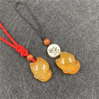 Ethnic Little Fox Agate Pendant Necklace sku image 5