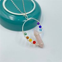 Mode Kristall Sechseckige Spalte Farbige Perlen Halskette Anhänger sku image 3