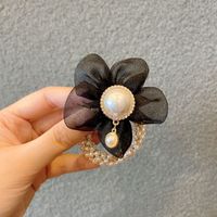 Korean Organza Flower Pearl Hair Ring sku image 1