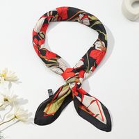 Fashion Printing Navy Style Sunscreen Small Square Silk Headscarf sku image 1