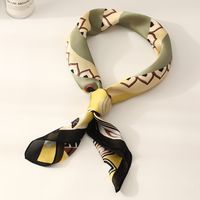 Fashion Printing Navy Style Sunscreen Small Square Silk Headscarf sku image 2