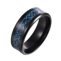 Mode Leuchtende Farben Edelstahl Drachen Muster Ring sku image 1