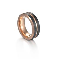 Fashion Rose Gold Black Tungsten Steel Ring sku image 1