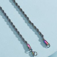 Fashion Titanium Steel Colorful Coarse Twist Chain Necklace sku image 3