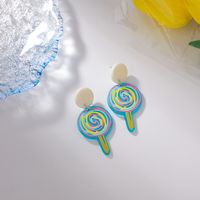 Korean Hand-painted Acrylic Stick Candy Color Earring sku image 1