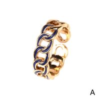 Retro Drop Oil Copper Gold-plated Ring sku image 1