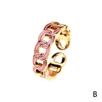 Retro Drop Oil Copper Gold-plated Ring sku image 2