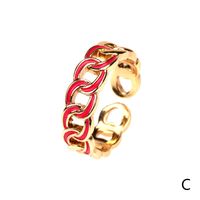 Retro Drop Oil Copper Gold-plated Ring sku image 3