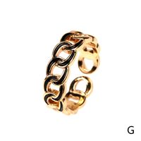 Retro Drop Oil Copper Gold-plated Ring sku image 7