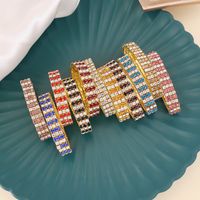 Retro Multi-color Diamond Elastic Bracelet sku image 1