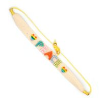 Bohemian Ribbon Rice Bead Woven Rainbow Letter Bracelet sku image 7