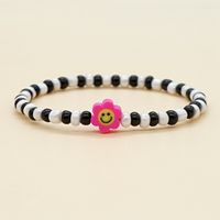 Bohemian Black And White Glass Rice Beads Bracelet sku image 1