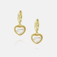 Fashion Heart-shaped Shell Diamond Gold Plated Necklace Set Wholesale main image 1