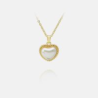 Fashion Heart-shaped Shell Diamond Gold Plated Necklace Set Wholesale main image 3