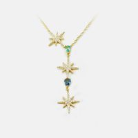 New Fashion Zircon Starfish Clavicle Necklace sku image 1
