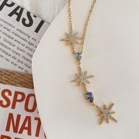 New Fashion Zircon Starfish Clavicle Necklace main image 6
