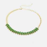 Fashion Geometric Gold-plated Colorful Glass Zircon Necklace main image 1