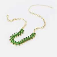 Fashion Geometric Gold-plated Colorful Glass Zircon Necklace main image 4